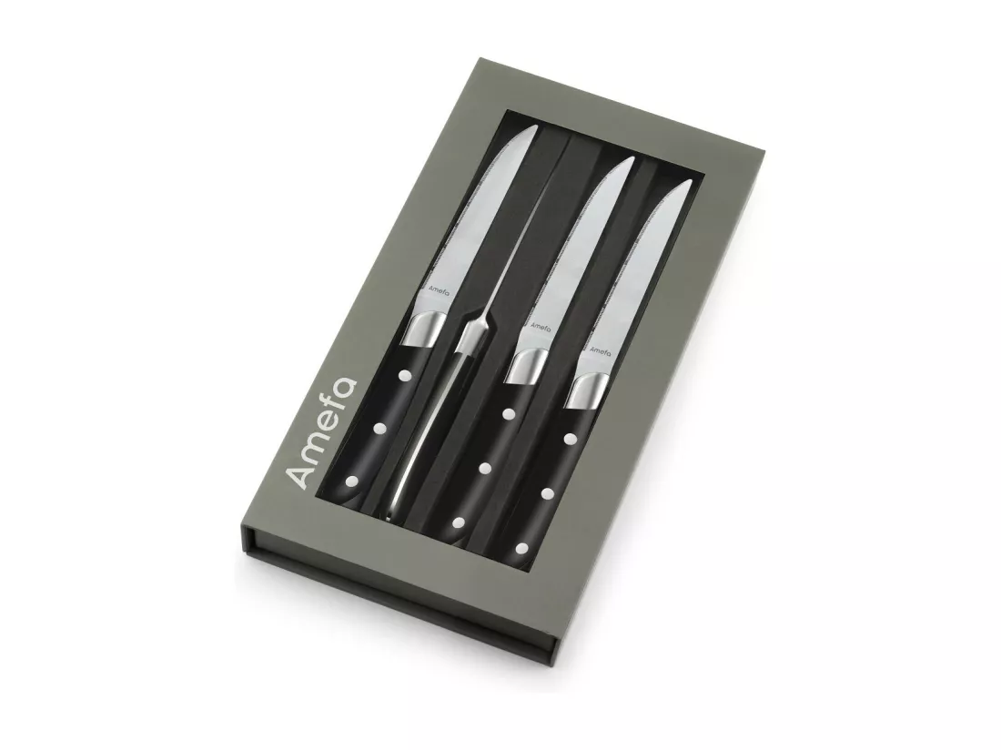 Achille - Coffret 4 couteaux steak noir