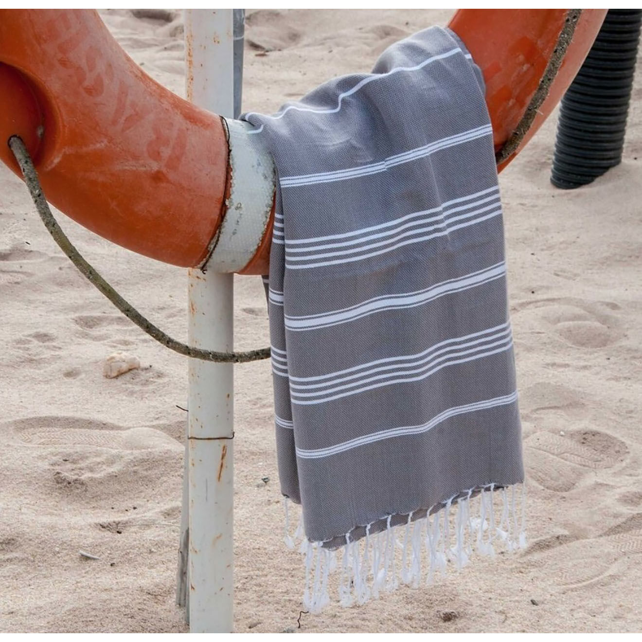 Febronie Fouta Classique Mykonos gris moyen - 100x200 cm
