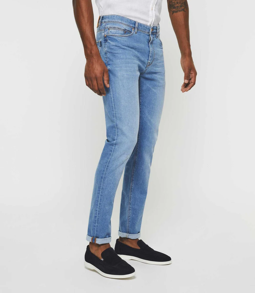 Jean slim hydroless délavé bleu clair 