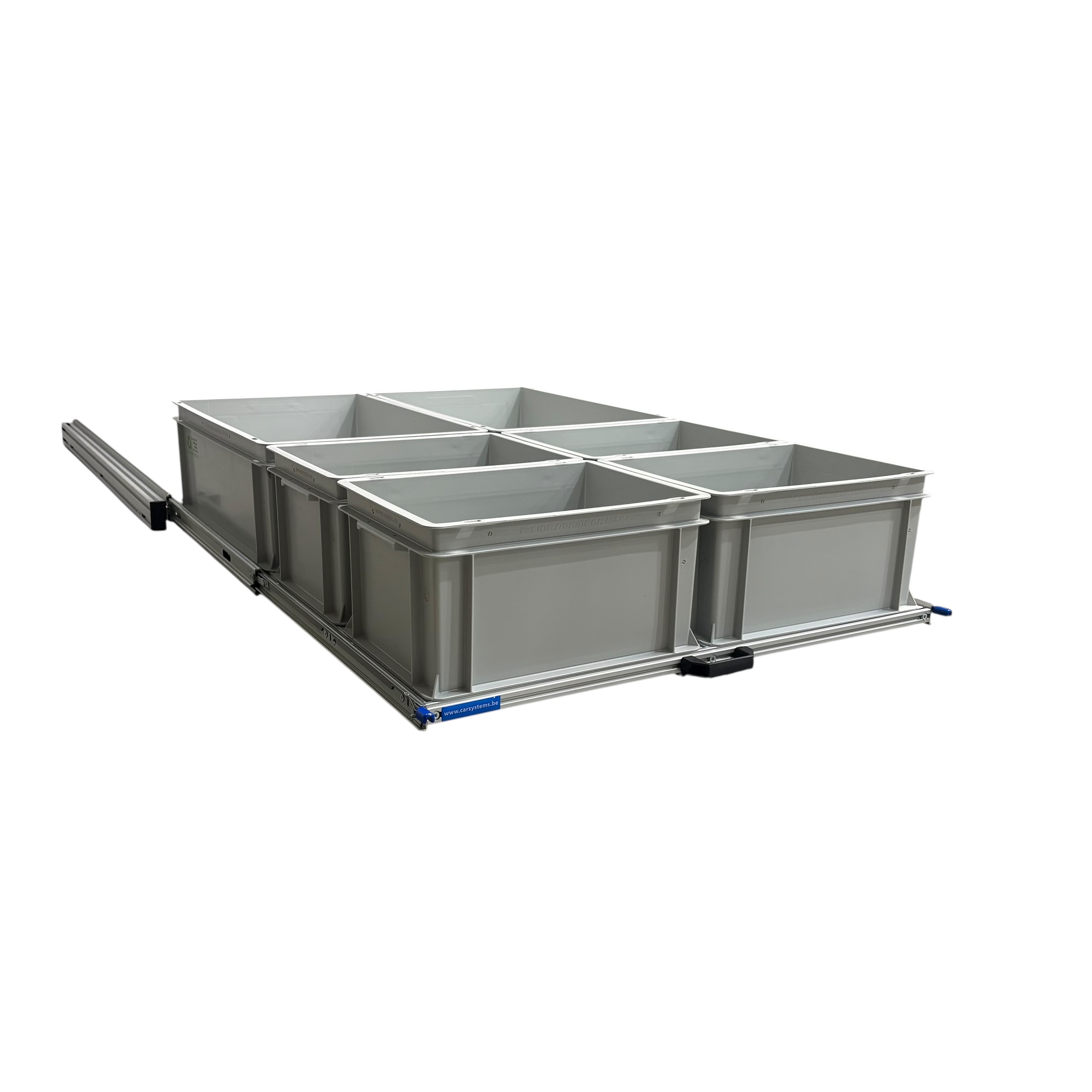 Aluminium 120x80 cm schuifframe met 6 open bakken