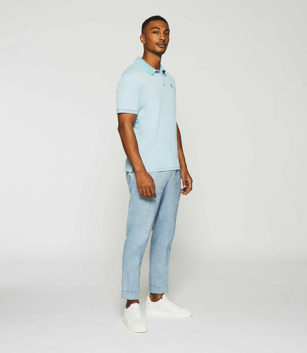 Polo avec broderie bleu ciel GUYOT