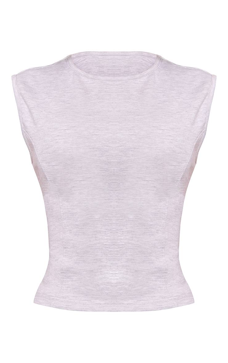 Gris Cendré Top Petite En Jersey Interlock Avec Taille Cintrée