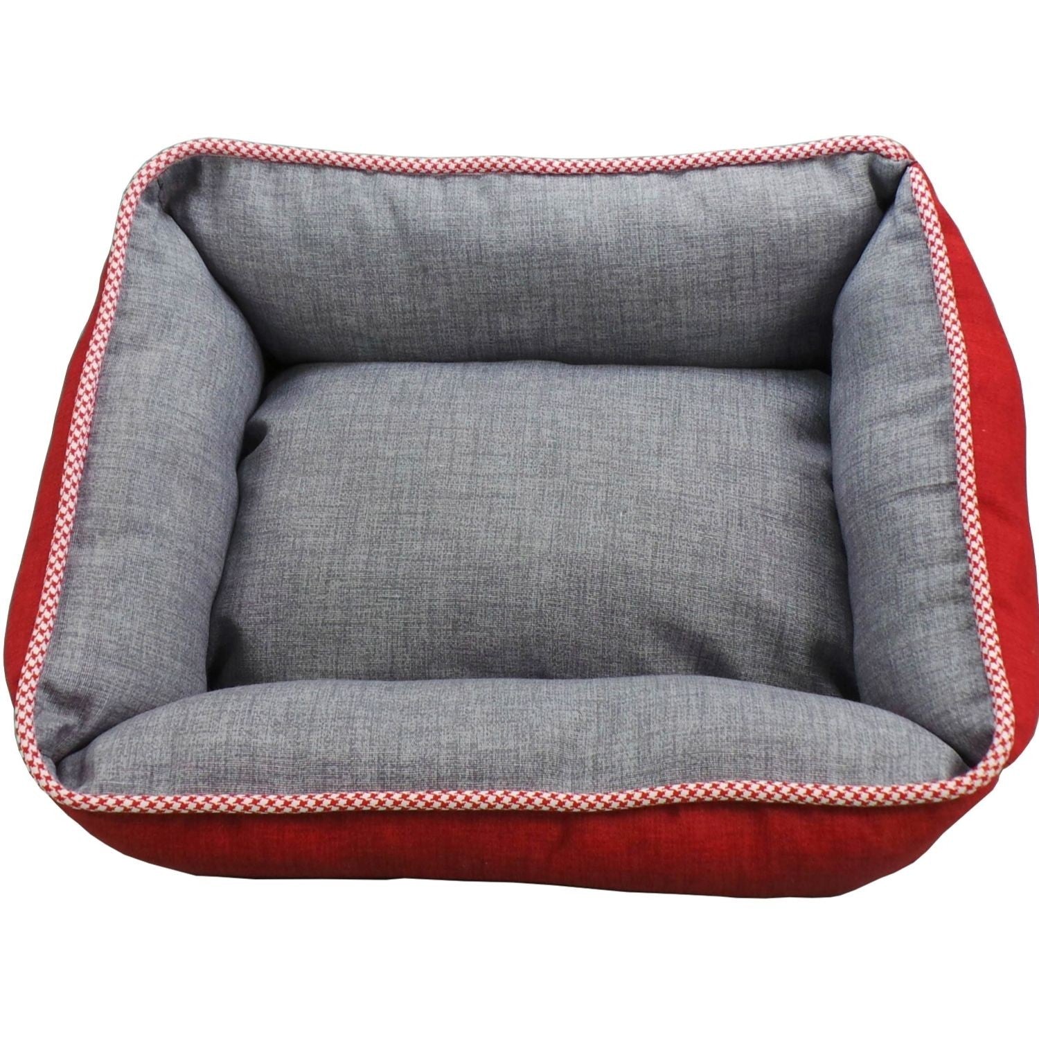 Berço quadrado reversível bicolor T1 50x40 vermelho/cinza