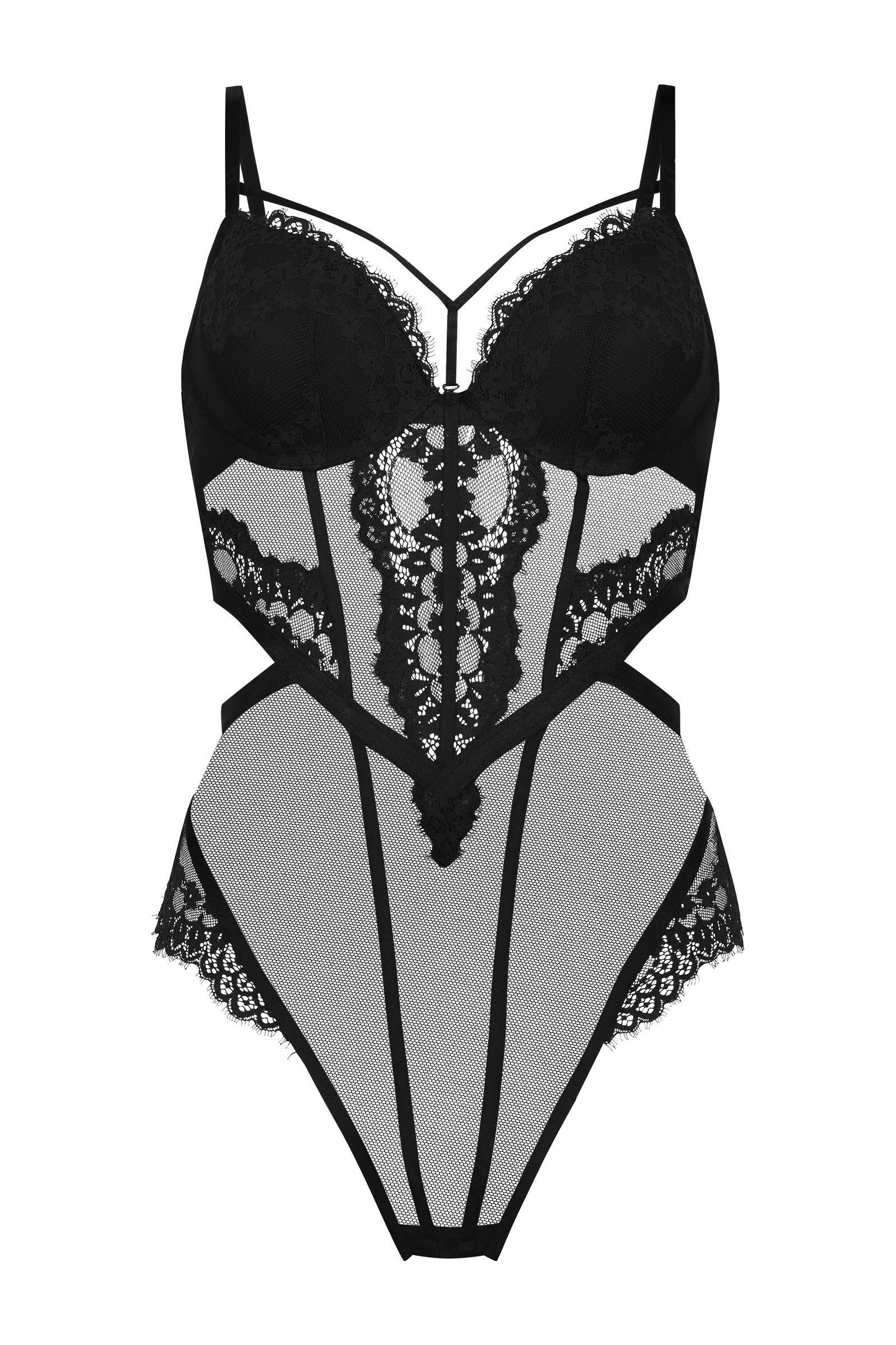 Hunkemöller body Daisy met beugel zwart