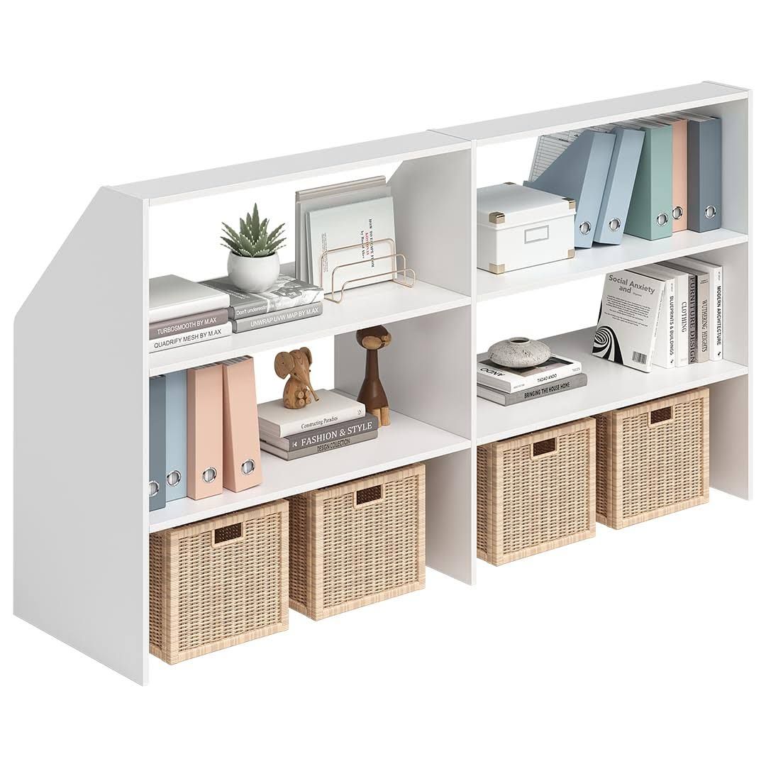 Bellamio 'Aland' Dachschrägenregal weiß 100x50x179 cm Regal für Dachschräge mit 6 Fächern