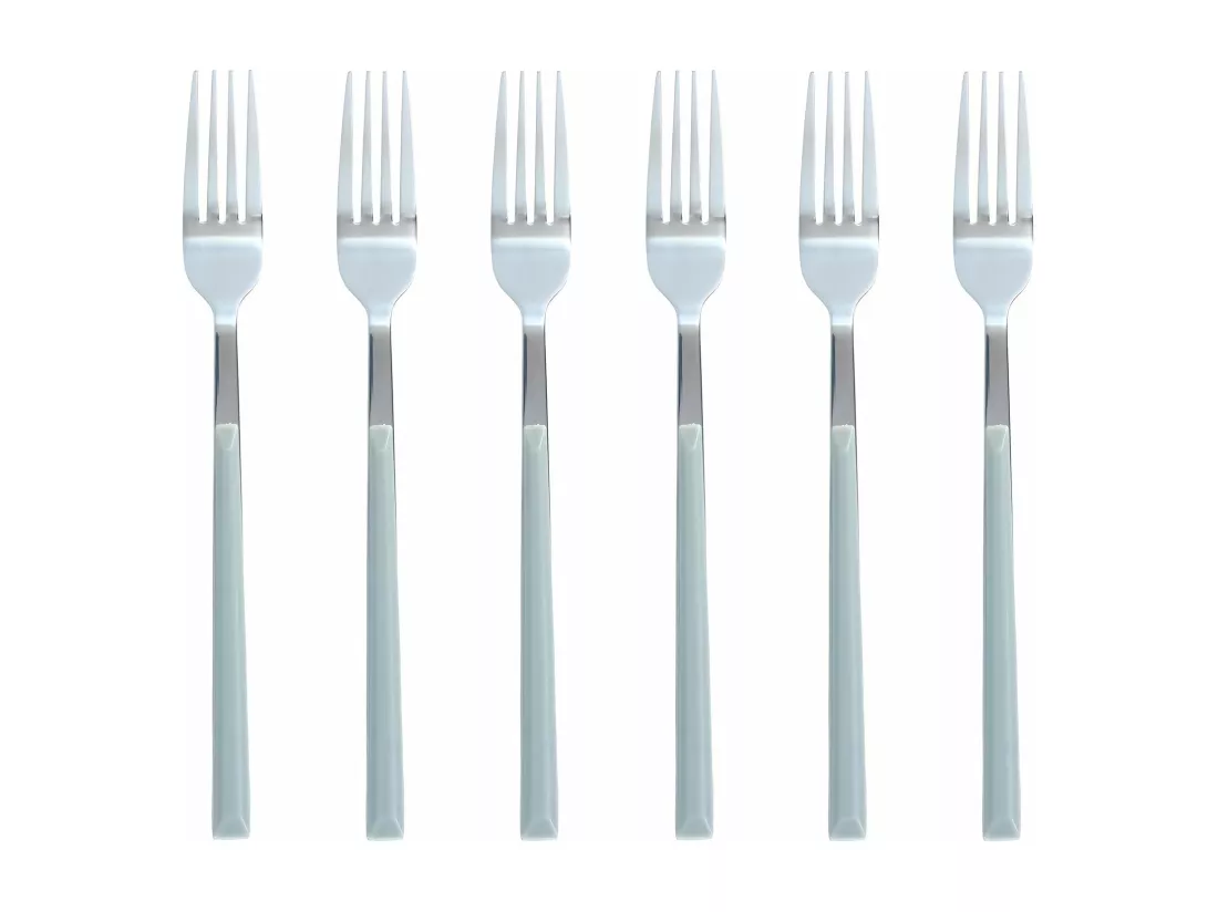 Novastyl - Lot 6 Fourchettes Table Colorama 21cm En Acier Inoxydable Gris