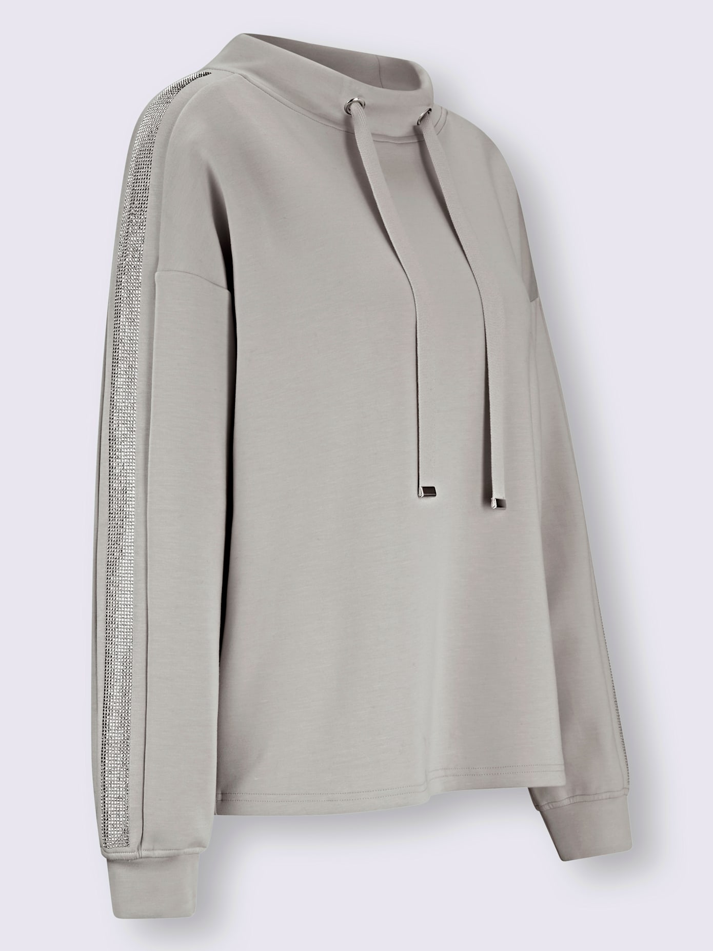 Sweat-shirt large col montant avec coulisse