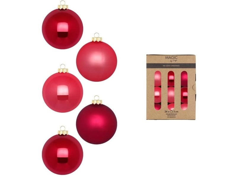 INGES CHRISTMAS DECOR Weihnachtskugel Gentle Pink 24 Stück, Christbaumkugeln