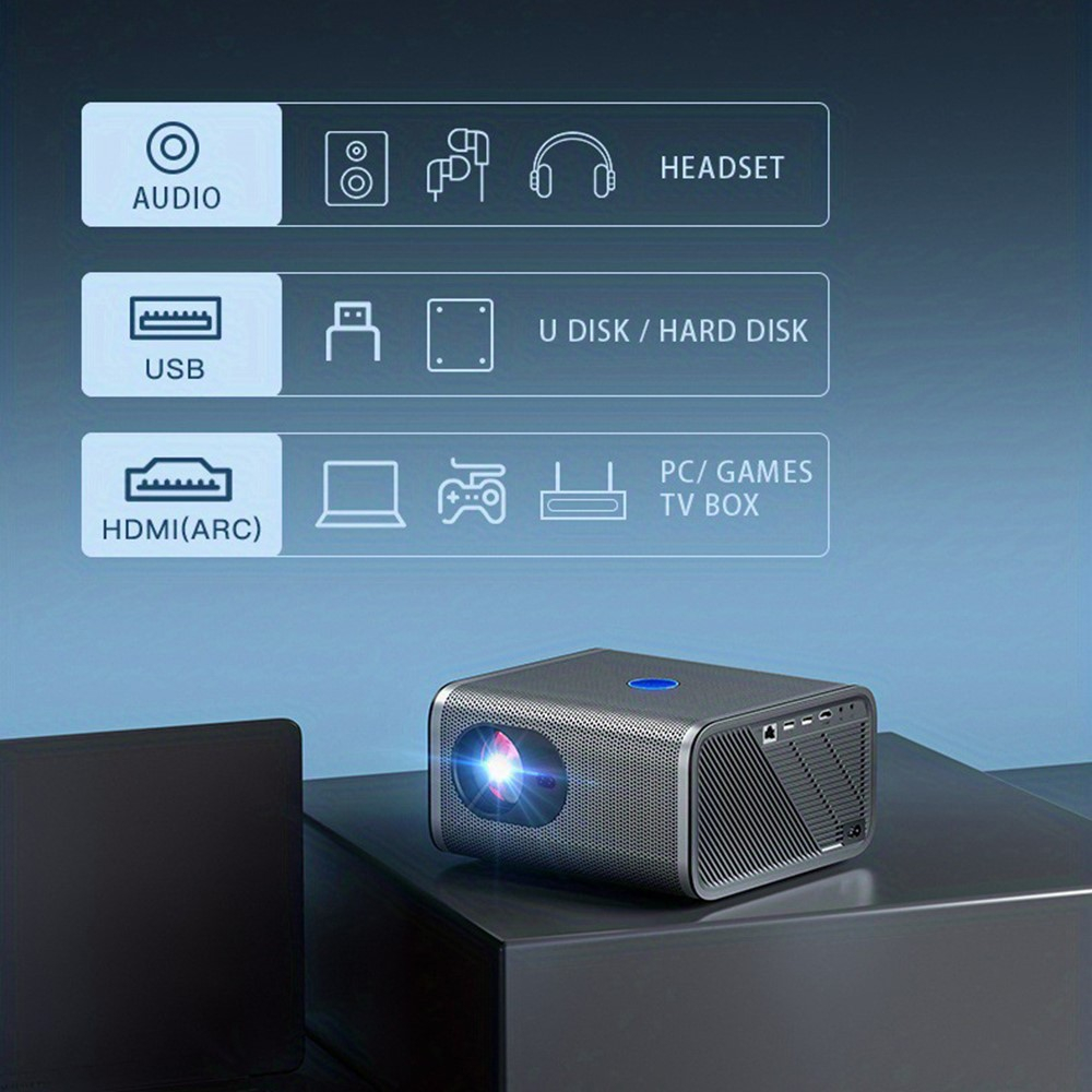 Thinkplus H6 Multimedia LED Projektor Beamer mit Sprachsteuerung 750 ANSI-Lumen HDMI Full HD 1080p / WLAN / USB / Airplay (iOS/Android)