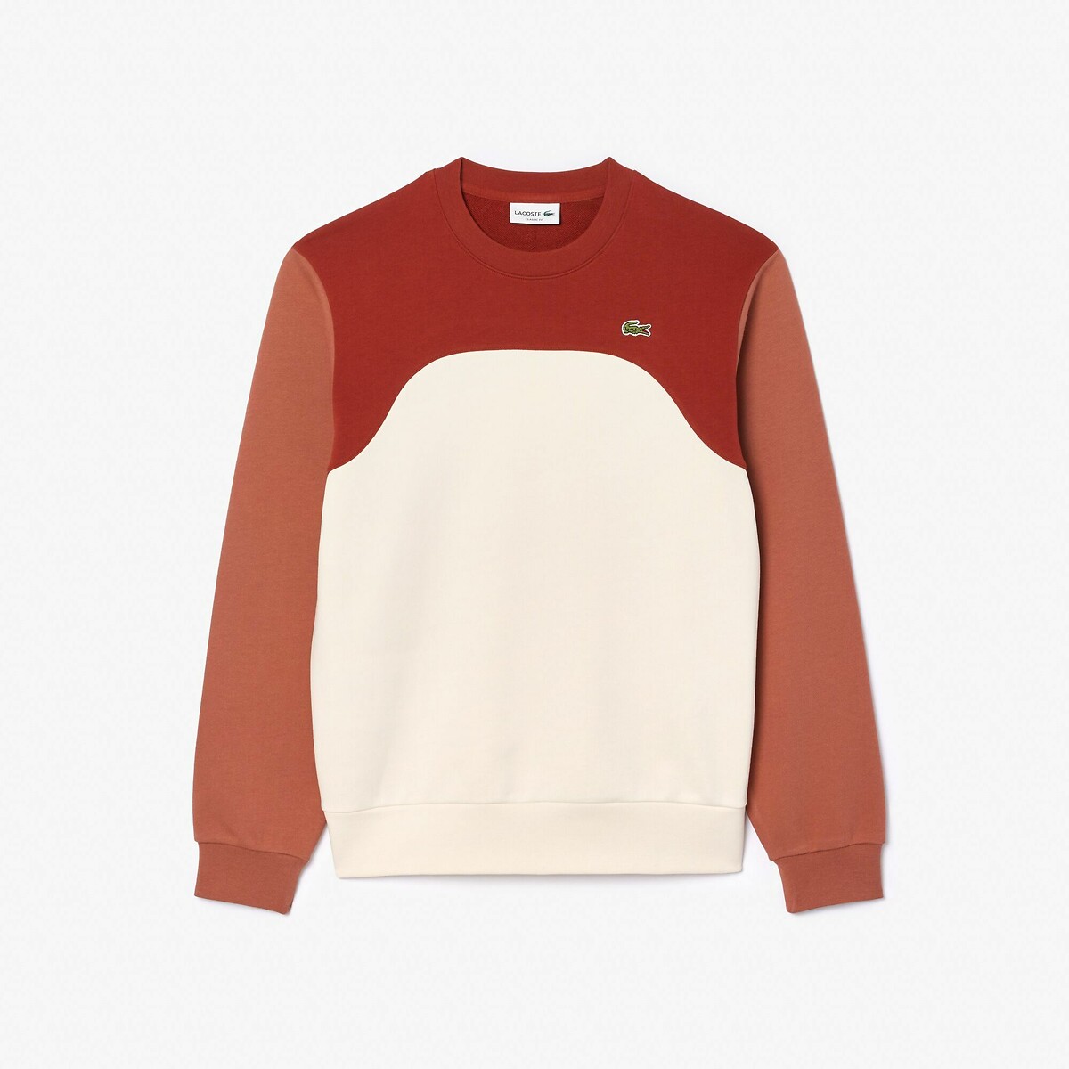 Suéter LACOSTE com gola redonda e blocos de cor