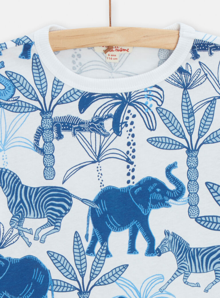 T-shirt blanc imprimé savane pour garçon