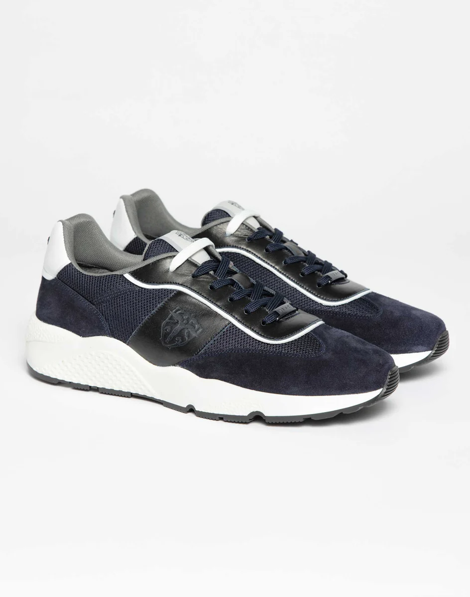 Sneakers bi-matière marine