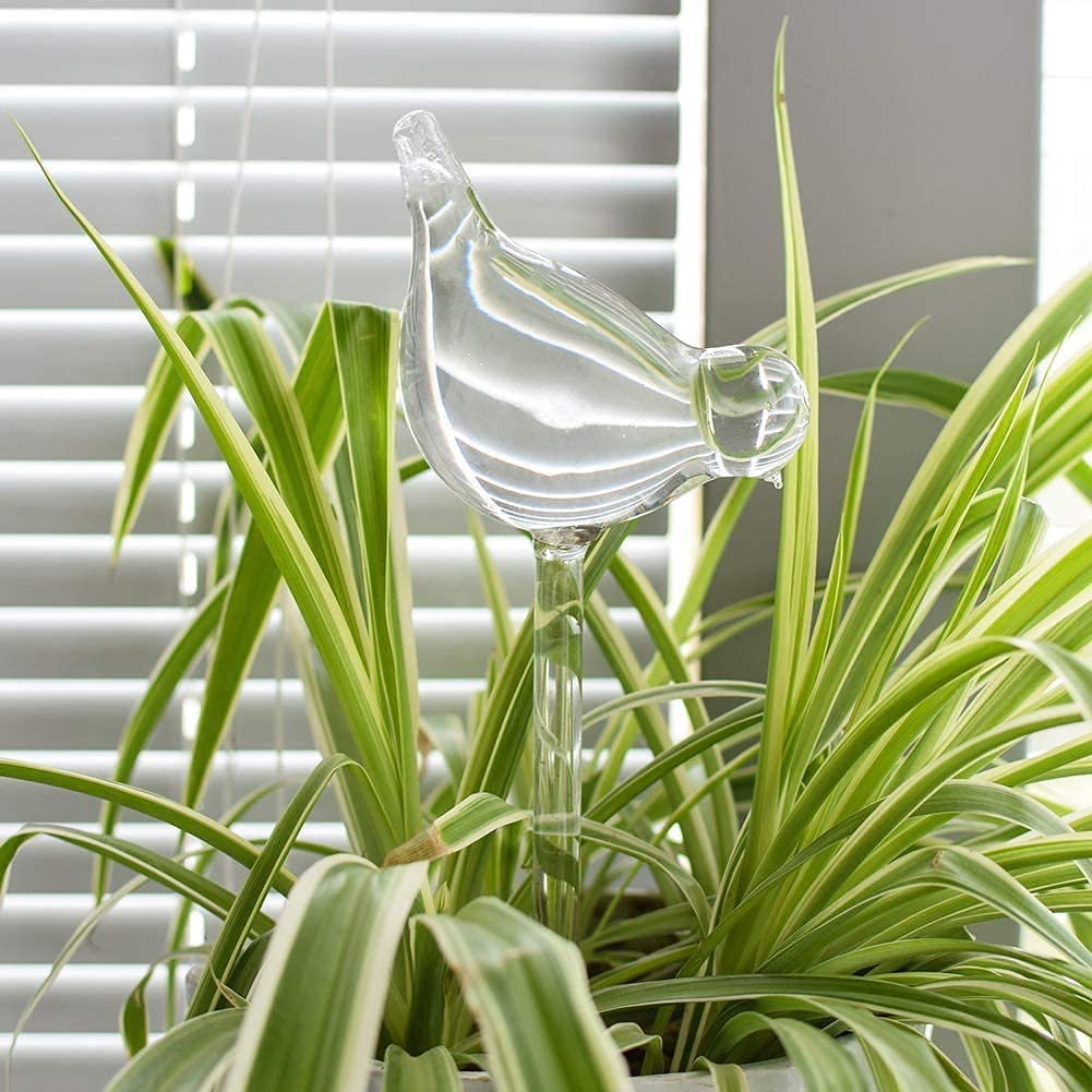(2er Set) 25x10cm Automatischer Pflanzenbewässerungs Vogel (Indoor/Outdoor) - Transparent