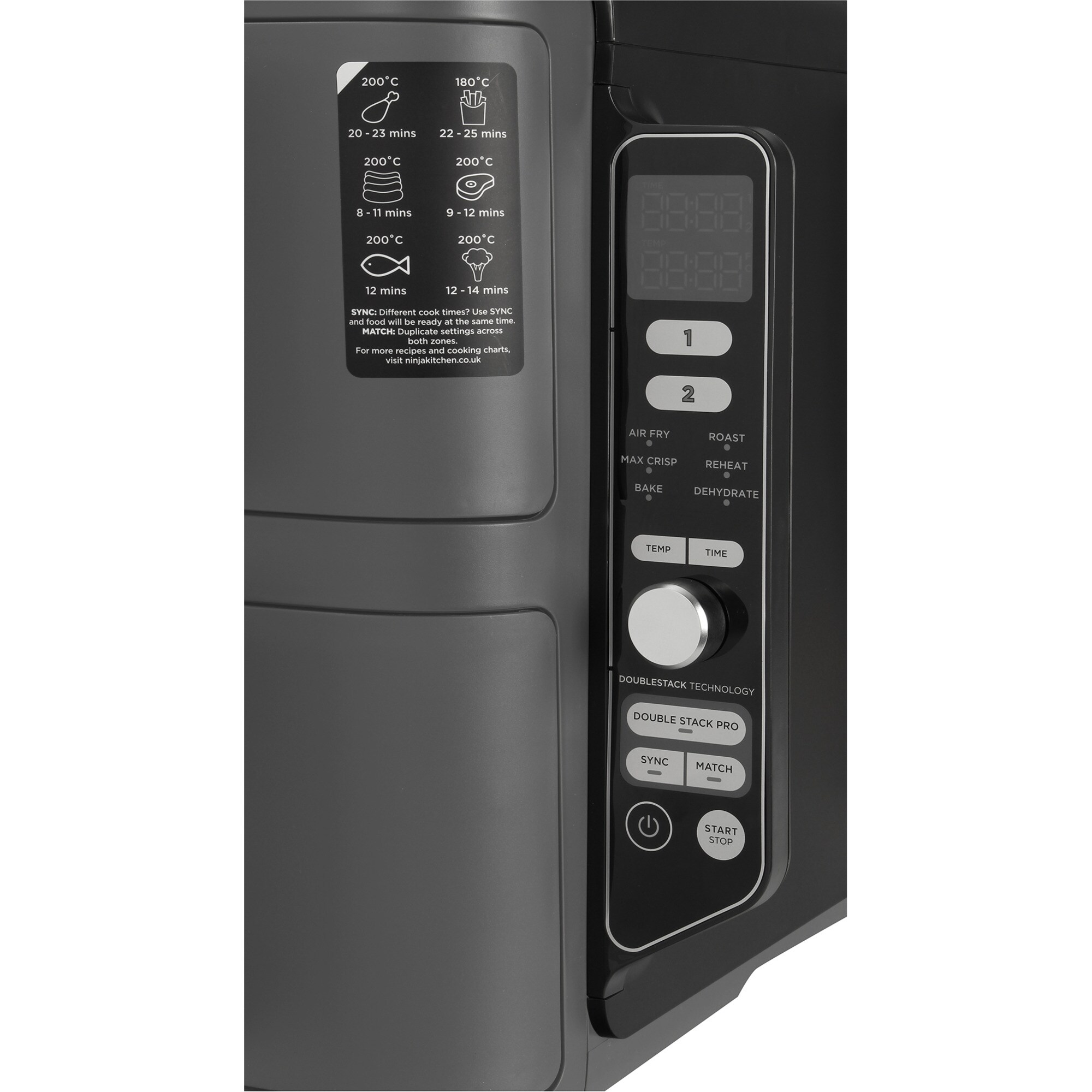 Ninja Heißluftfritteuse Double Stack XL 2-Ebenen Heißluftfritteuse SL400EU
