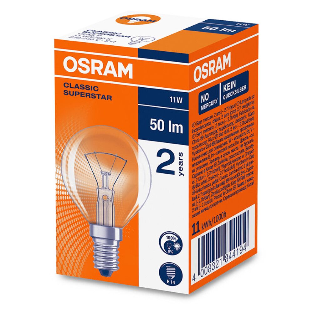 LYSPÆRE OSRAM KLOT CLASSIC P 11W 50LM E14