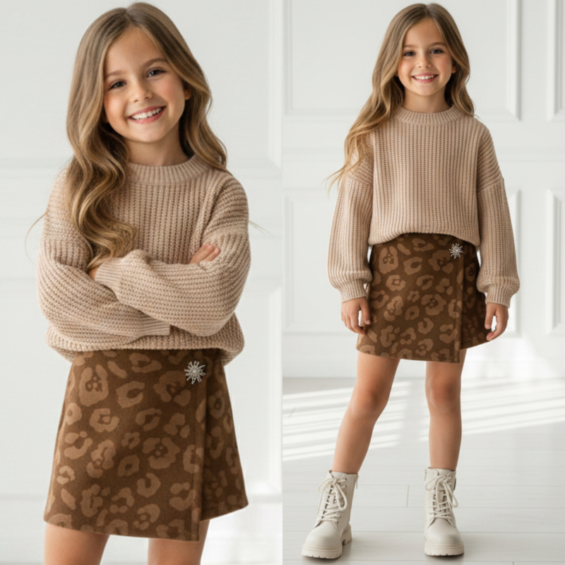 Leopard Chic Skort - bruin