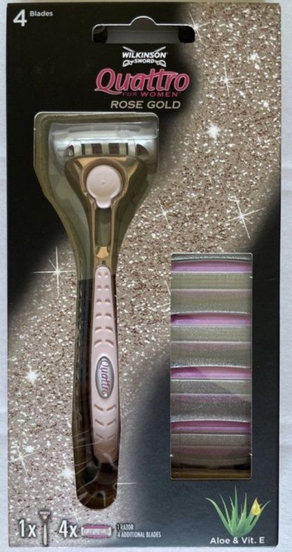 Wilkinson Sword Quattro for Women - Scheerapparaat + Vervangende Bladen 4st - Aloe & Vit. E