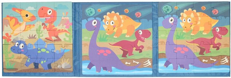 Magnetisch Puzzelboek - Dino - 2-in-1 - 20 Stukken - Geschikt Vanaf 3 Jaar