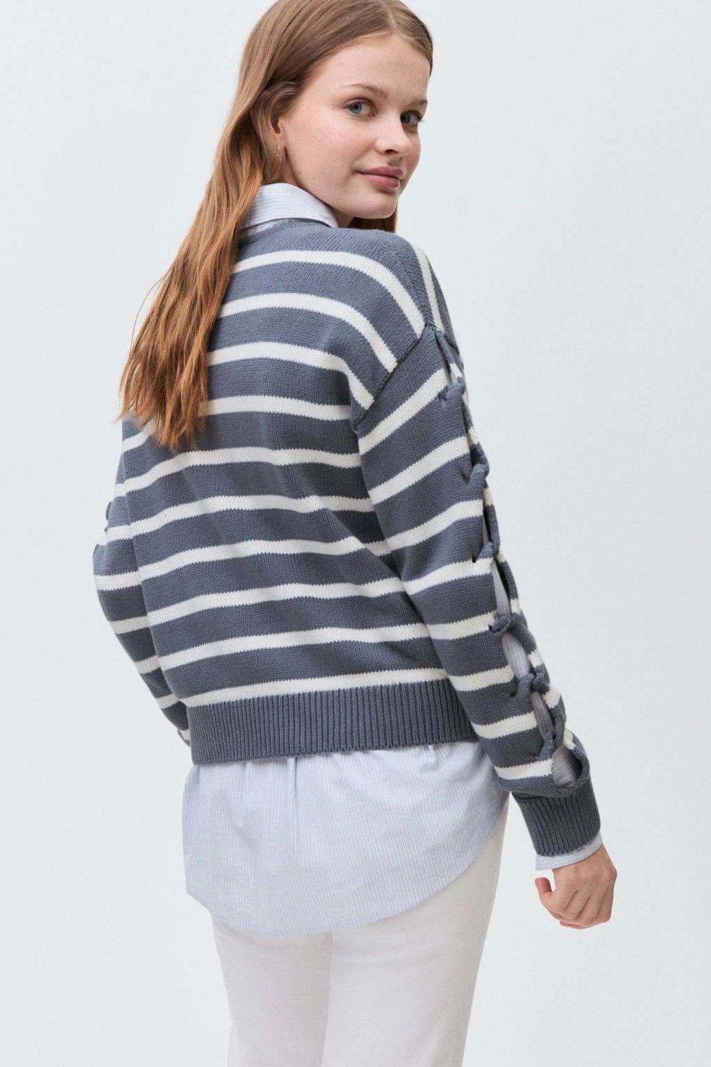 MANGO TEEN trui donkerblauw fijn gebreid
