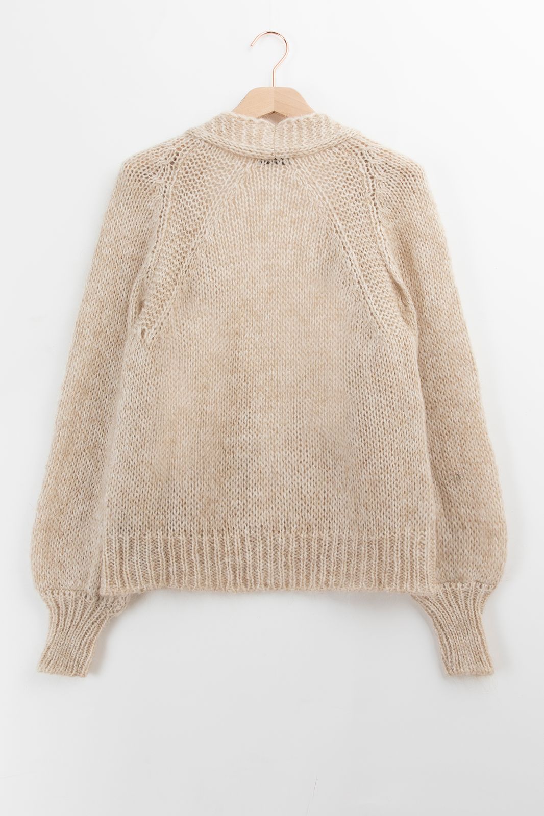 Beige gebreid vest
