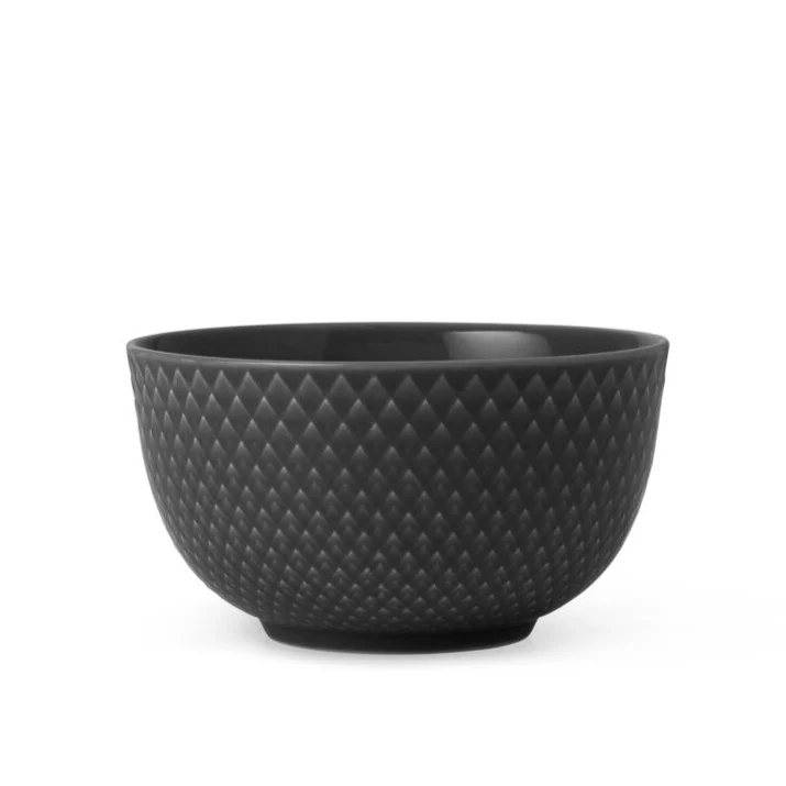 Lyngby Porcelæn  Rhombe Earth Skål, slate - Ø11 cm.