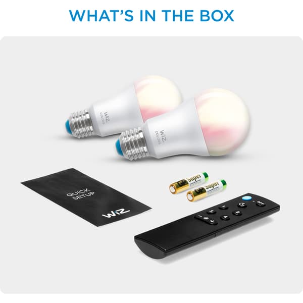 WiZ Startsett WCA 2x8,5W A60 E27 WiFi + Fjernkontroll