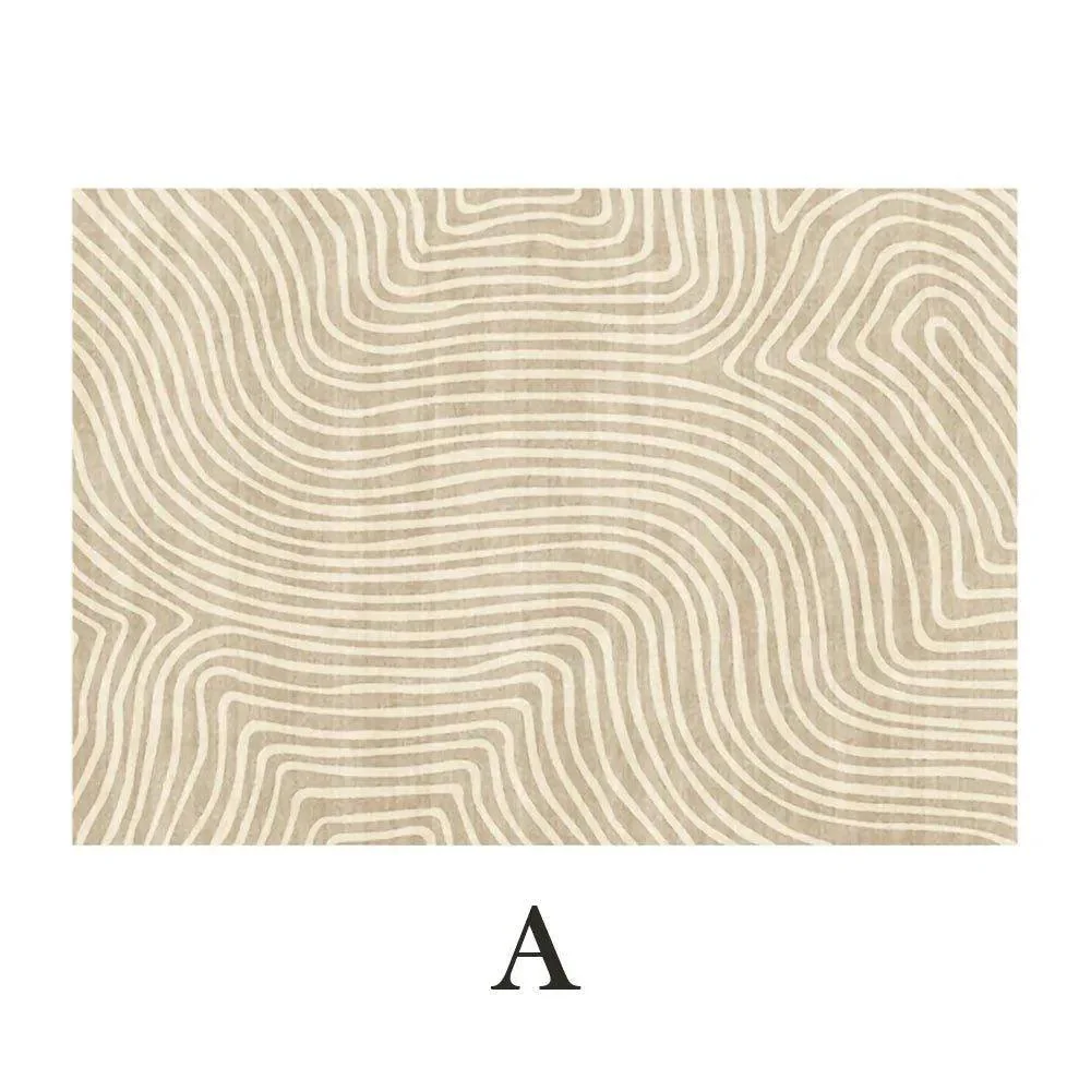 Modern Boho Line Carpet | Neutral Tone Beige Rugs | for Bedroom Living Room decoration