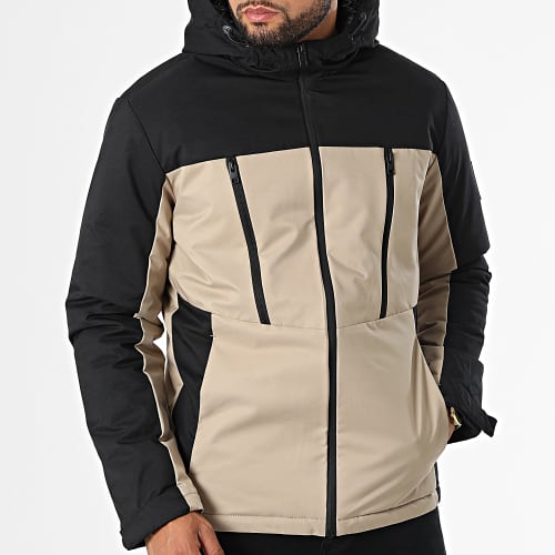 Veste Zippée Capuche Abel Beige Noir
