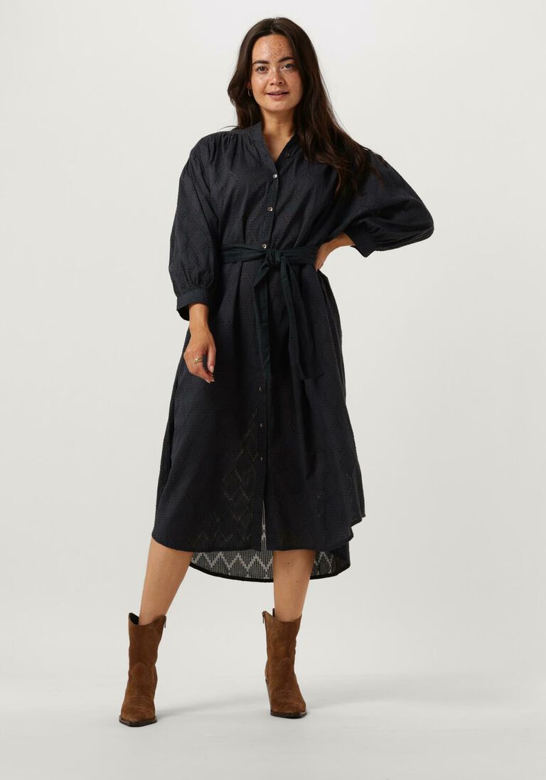 BY-BAR donkerblauwe by-bar midi jurk lucy structure dress