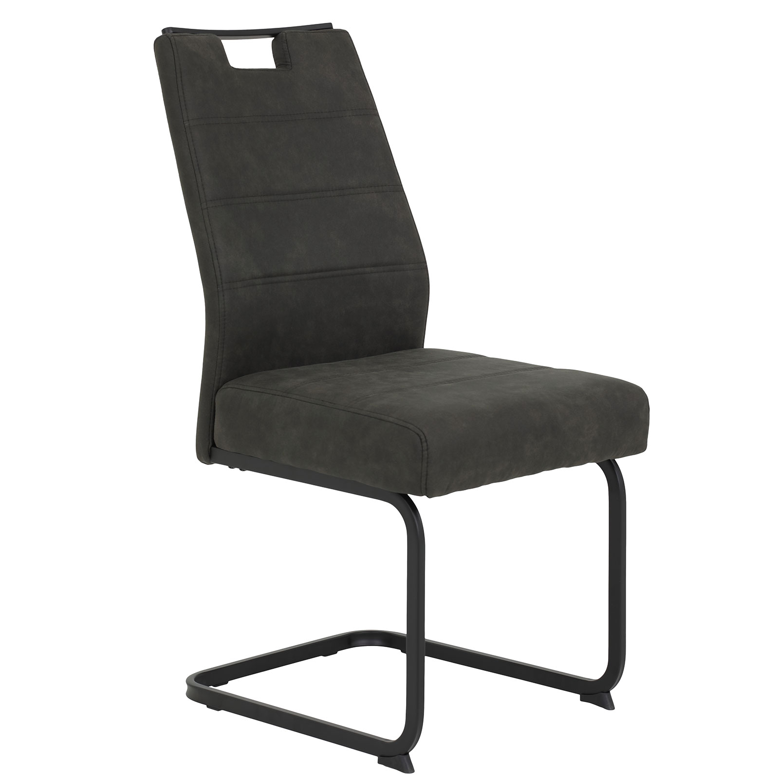 4er-Set Schwingstühle - anthrazit-schwarz - Vintage-Optik