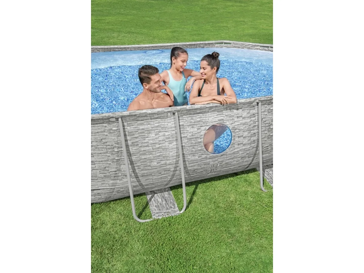 Bestway Power Steel 56946, 10949 L, Indrammet pool, Voksen & barn, Stige, Brun, 64,7 kg