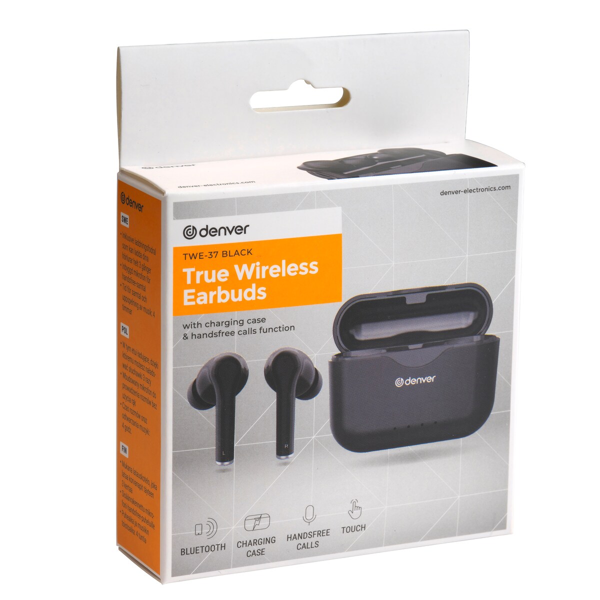 Denver Kabellose Bluetooth-Kopfhörer TWE-37, Schwarz