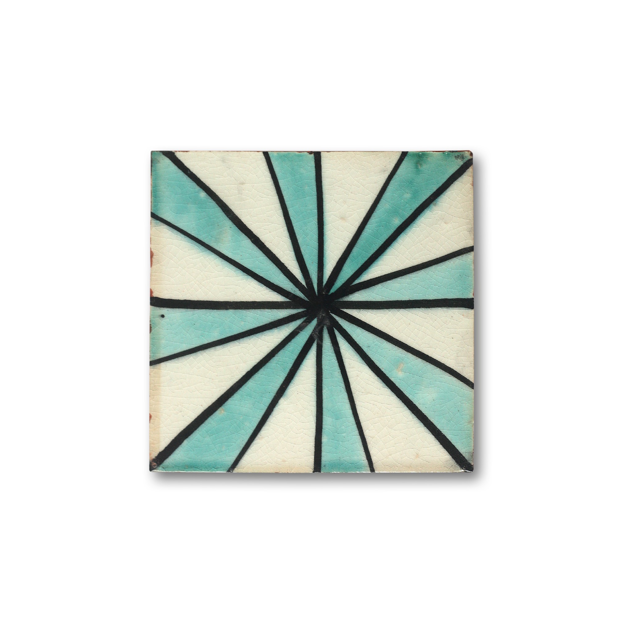 Kachel 'Rayon turquoise', T 10 cm, B 10 cm, H 1 cm von fischer's lagerhaus