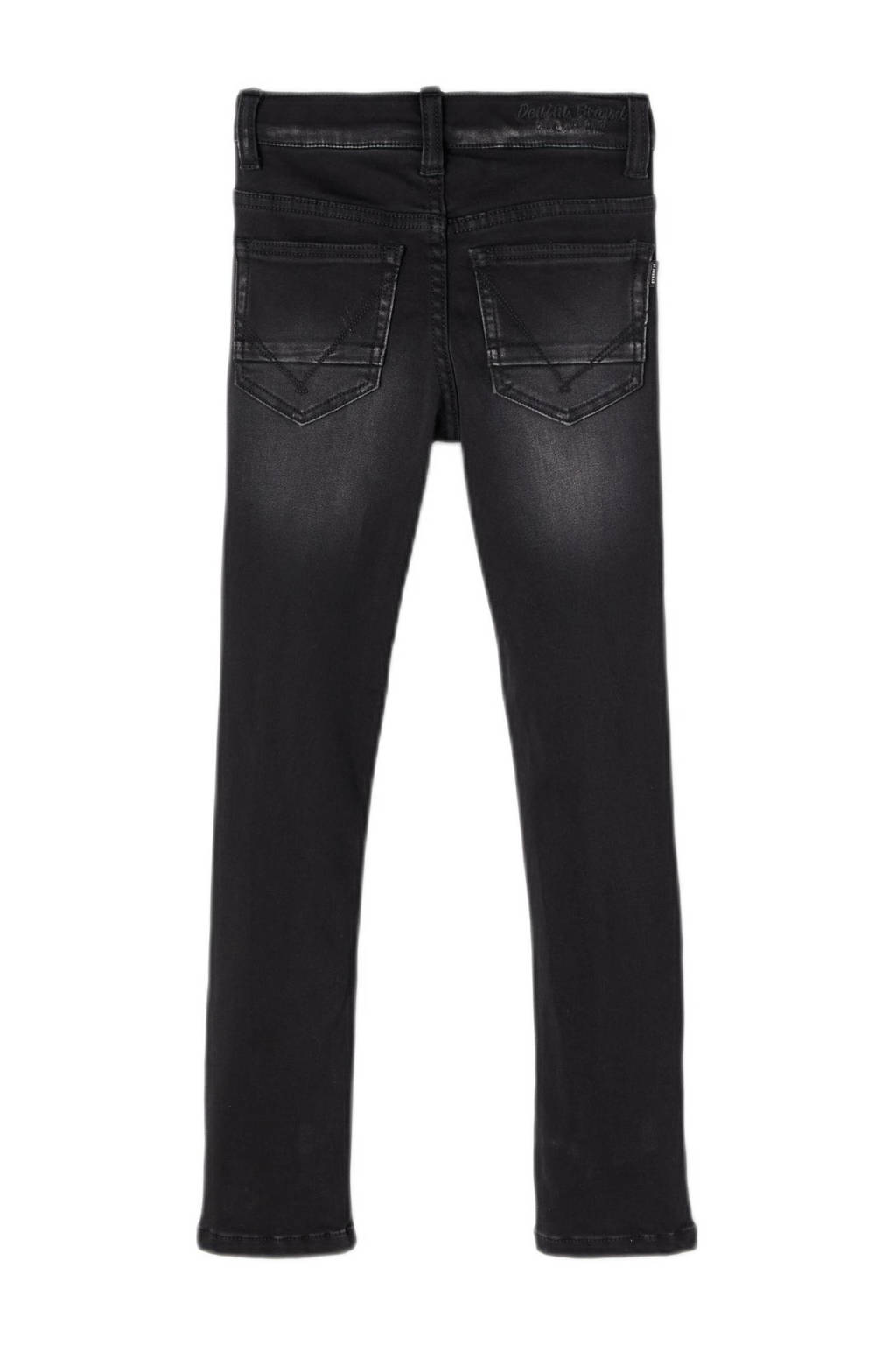 NAME IT slim fit jeans NKMTHEO zwart