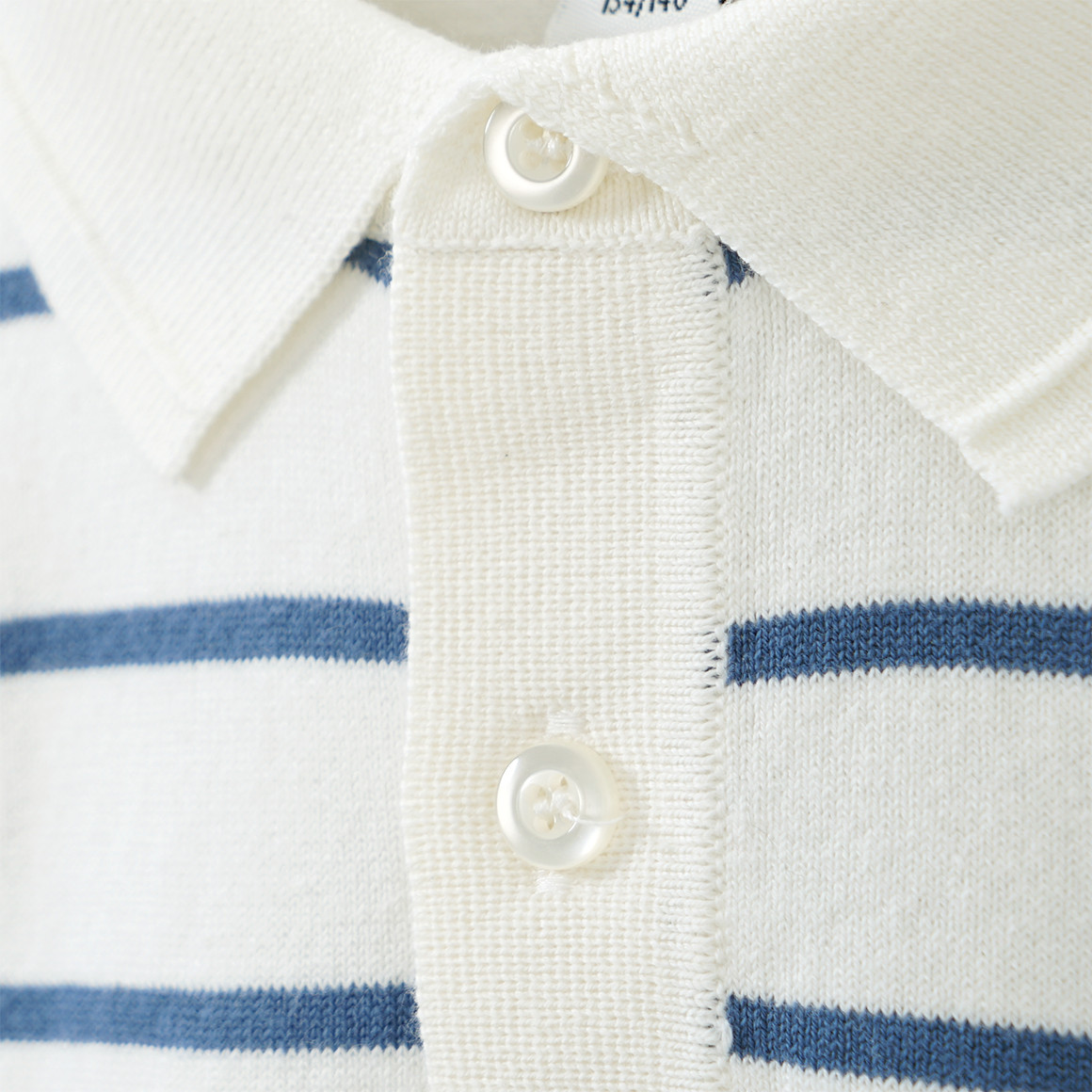 Yigga Jungen Strick-Poloshirt  mit Streifen weiss / blau