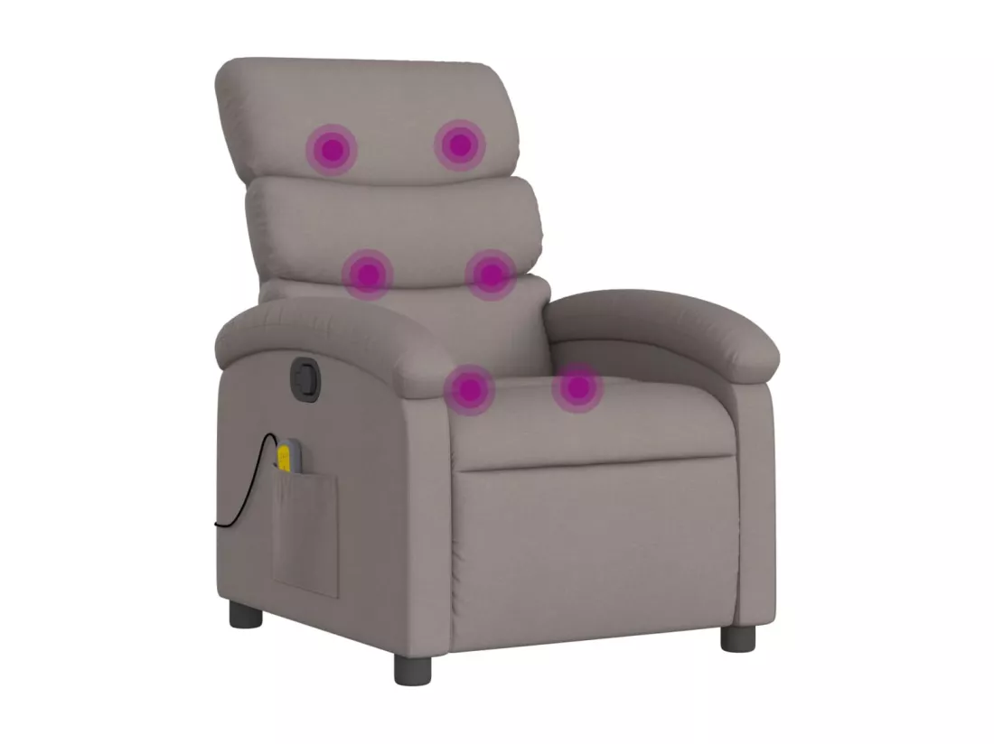Fauteuil massant inclinable Taupe Tissu