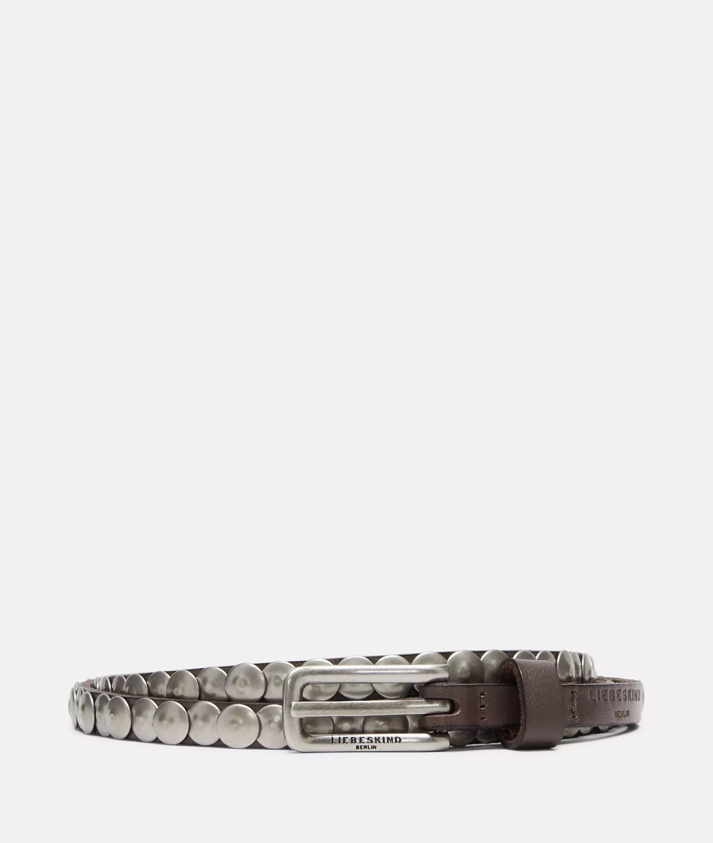 Belt Narrow studded belt made from cowhide leather
