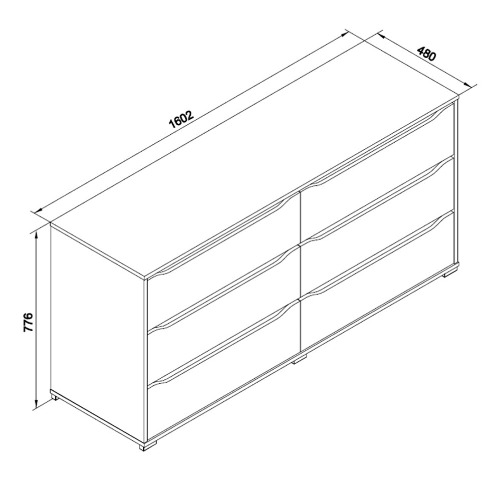 VICCO Kommode RUBEN Weiß 6 Schubladen 160 cm Sideboard Mehrzweckschrank Schrank