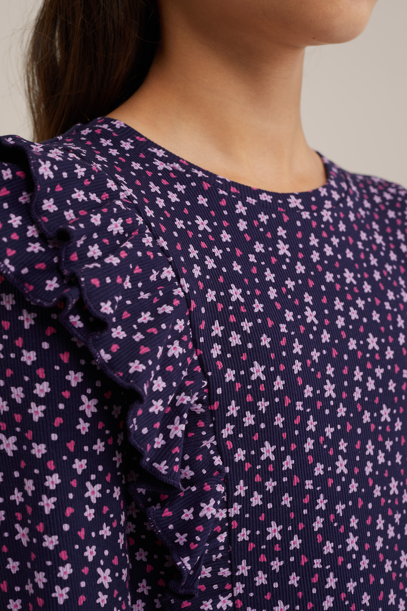 Meisjes jurk met dessin WE Fashion Donkerblauw