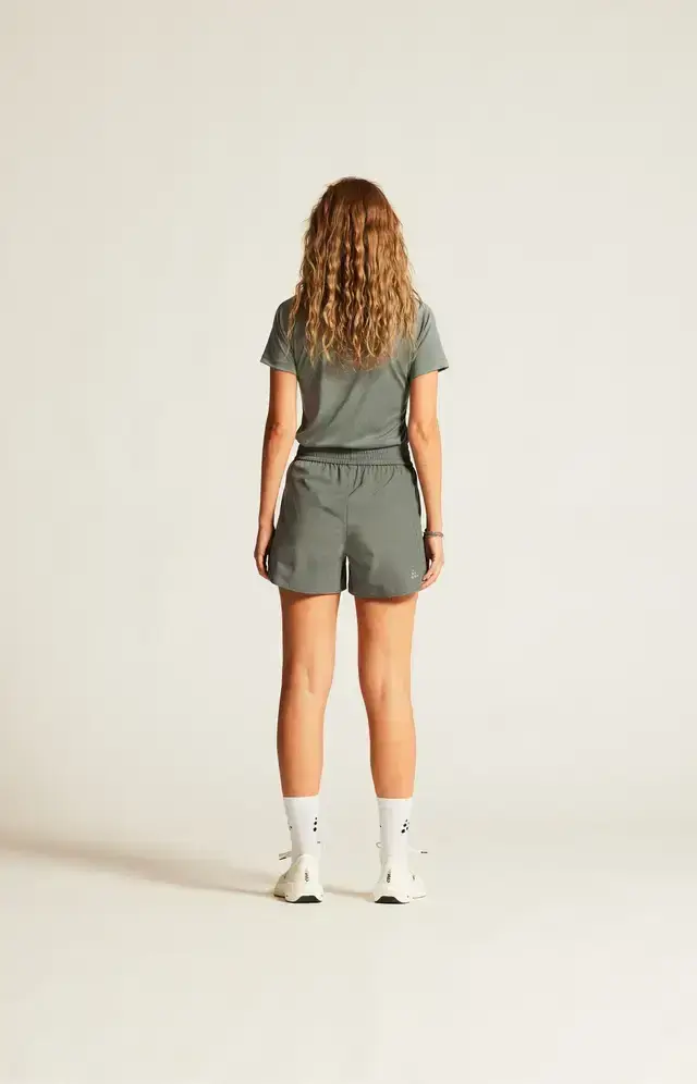Craft CORE Unify Logo Hardloopshirt Korte Mouwen Grijs/Groen Dames
