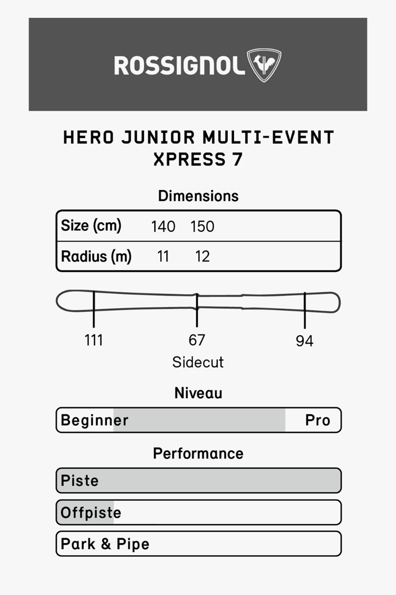 Rossignol Hero Multi-Event Kinder Ski Set 2223
