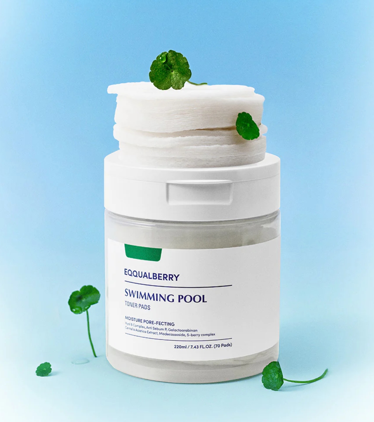 Eqqualberry - *Swimming Pool* - Almofadas tonificantes hidratantes e calmantes - 70 pads