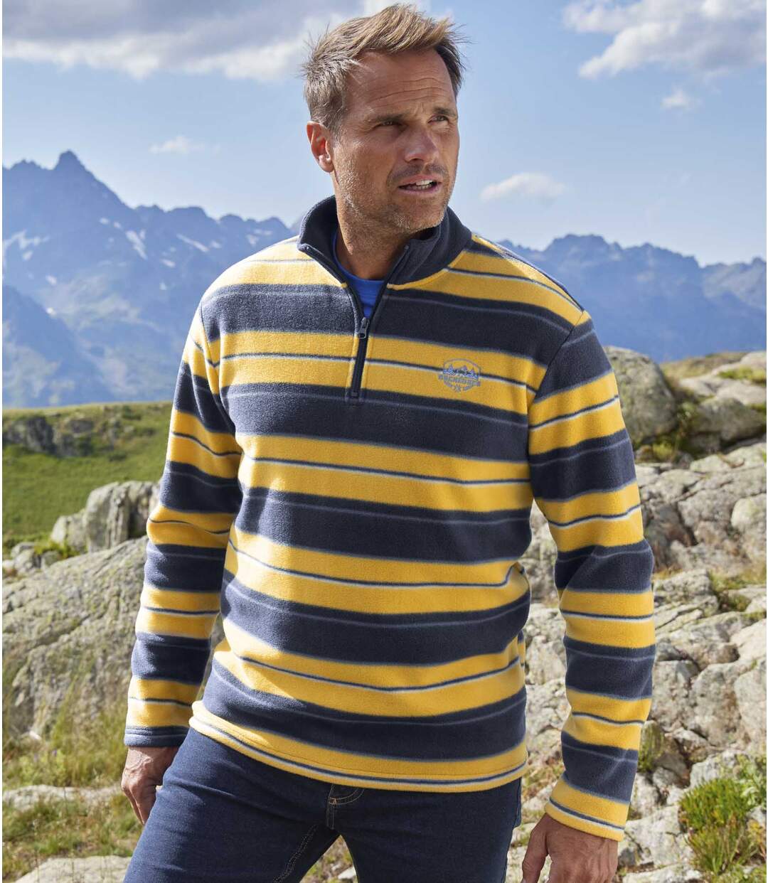 Pull Micropolaire Rayé Rocheuses