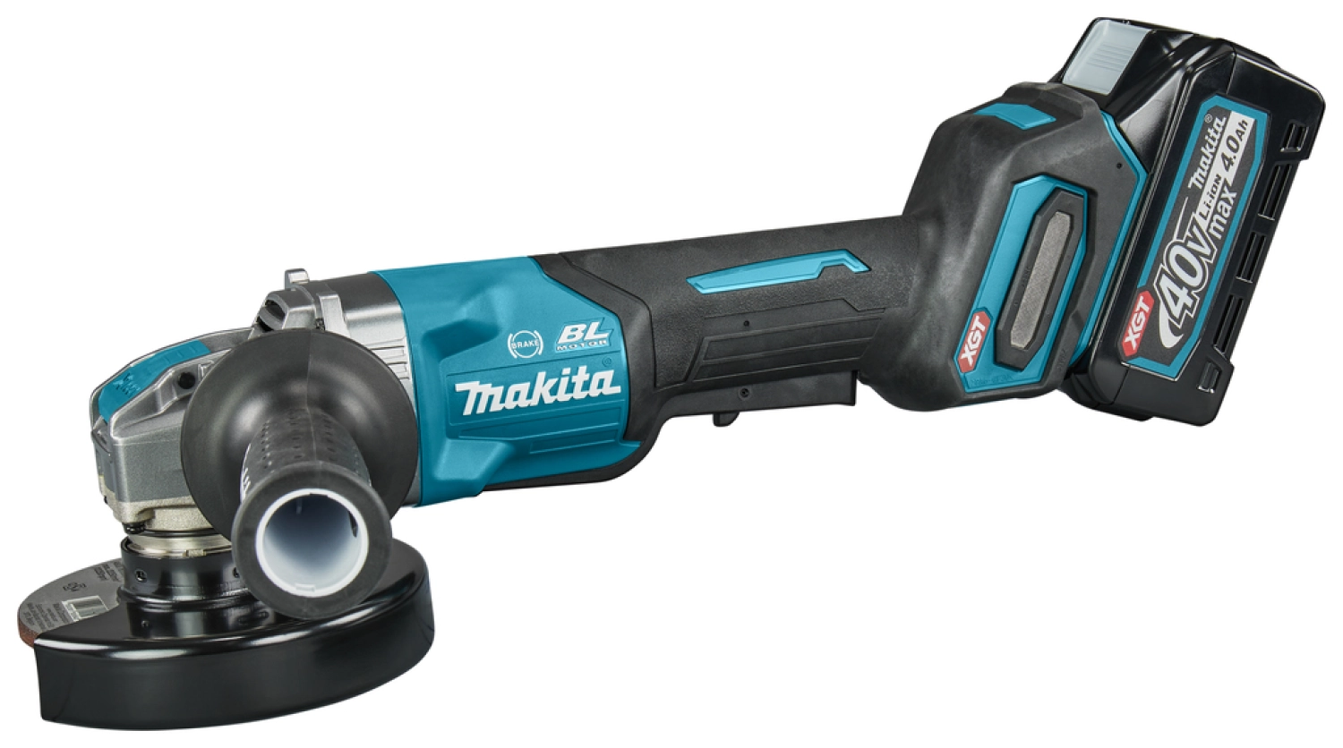 Makita GA047GM201 XGT 40V Max Li-ion Accu Haakse slijper set (2x 4,0Ah) in Mbox - 125 mm - koolborstelloos