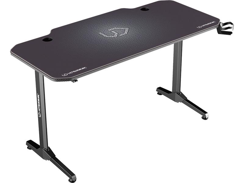 Ultradesk Gaming Tisch Frag Graphit Stabiler Gaming-Tisch für bis zu zwei Monitore