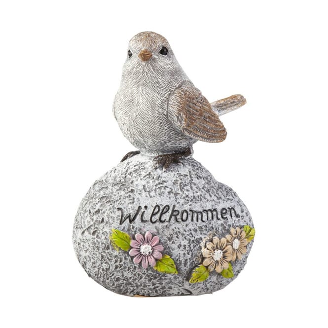 Gartendeko - Willkommen - aus Polyresin - ca. 9,5 x 6 x 12,5 cm - 1 Stück