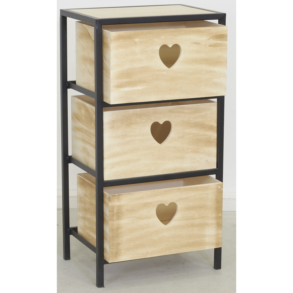 Commode 3 tiroirs en paulownia lovely 3 tiroirs