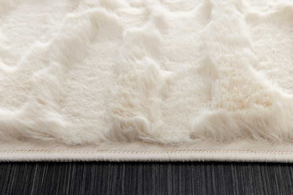 Moderner Teppich DUNE 230x160cm beige Hochflor Indoor-Teppich Hoch-Tief-Effekt Faux-Fur