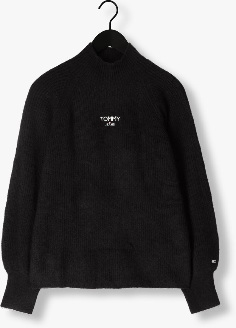 TOMMY JEANS zwarte tommy jeans coltrui tjw rlx turtleneck lofty sweater