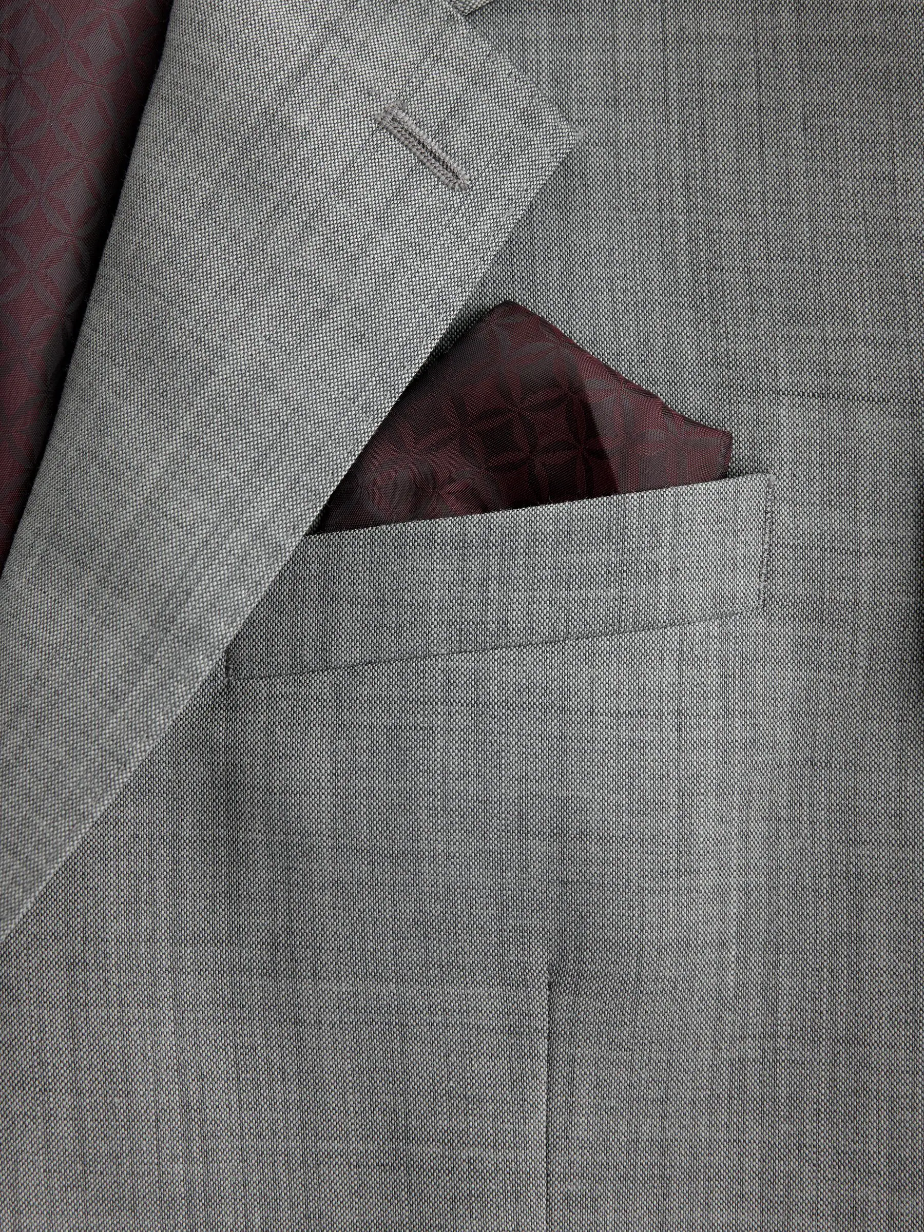 Grijs - Regular Fit Signature Nova Fides 100% Italian Wool Suit Jacket